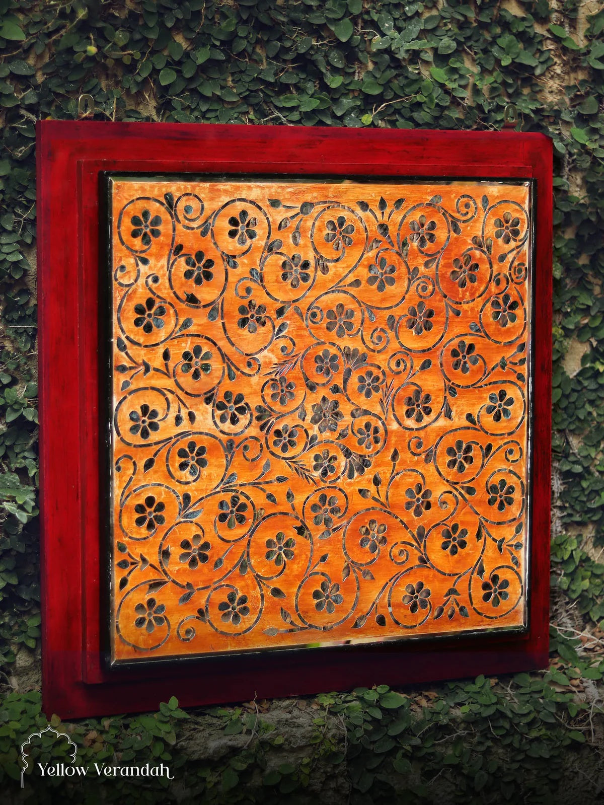 Wooden Carving Tikri Wall Frame