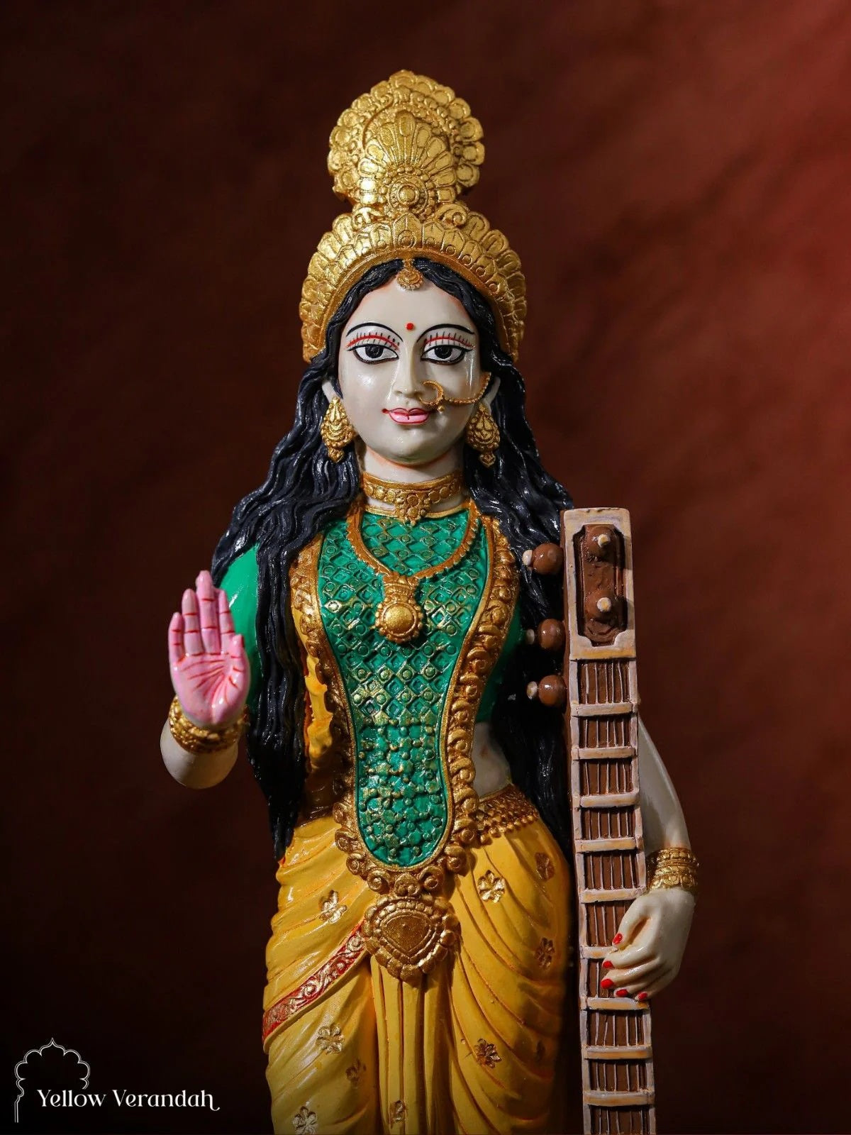 Saraswati Sculpture - Marble God Statue