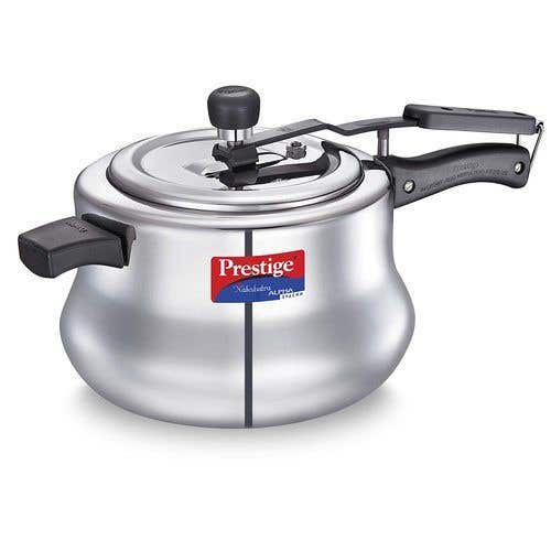 Prestige Nakshatra Alpha Svachh Stainless Steel Spillage Control Handi Pressure Cooker (Silver)