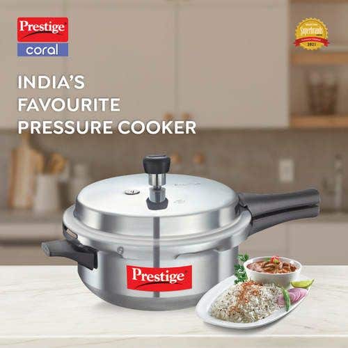 Prestige Popular Virgin Aluminium Pressure Cooker, (Silver)