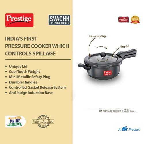 Prestige Svachh Hard Anodised Spillage Control Pressure Cooker, (Black)