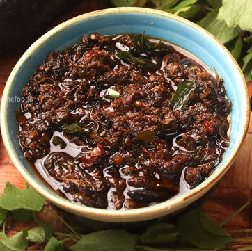 Pandu Mirchi Gongura Pachadi - (Redchilli Gongura Pickle)